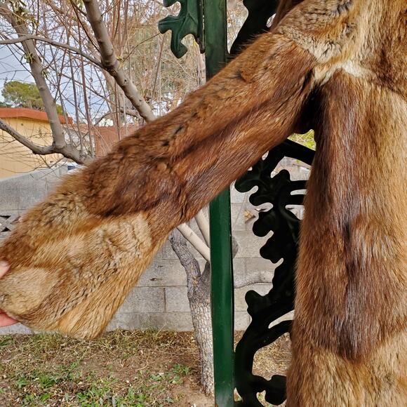 Vintage Opossum Fur Coat Womens S/M Brown Hopper Furs Knee Length - Picture 10 of 16